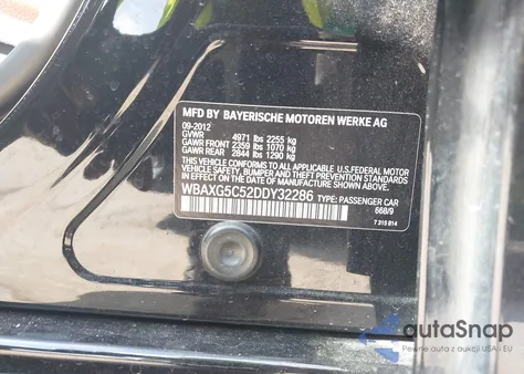 2013 BMW 528I from USA, damaged, VIN WBAXG5C52DDY32286